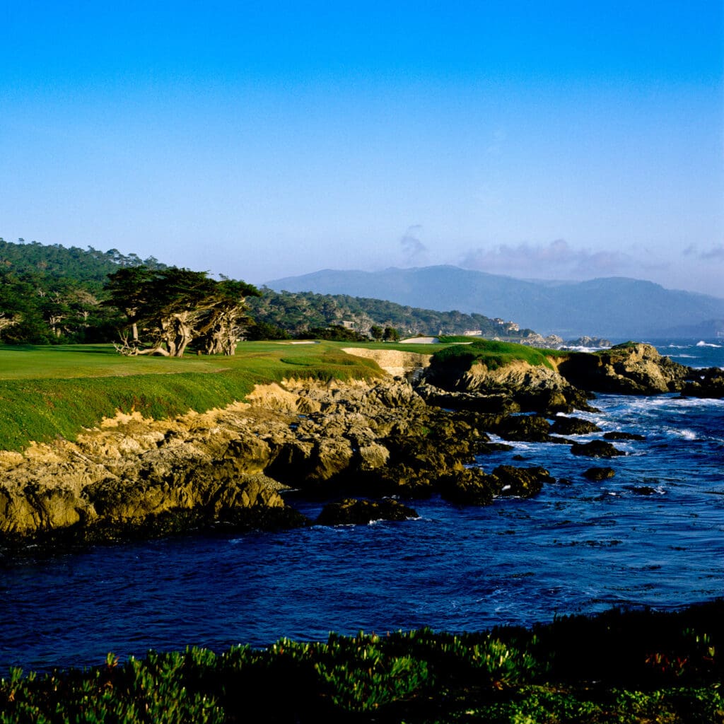 Mike Klemme, Golf As Life, Cypress Point Club, Pebble Beach California, Hole 17, par 4, Alister MacKenzie design, Monterey Peninsula, coastal golf, Pacific Ocean, world-class golf course, iconic golf hole, golf landscape, golf photography, golf art, golf architecture, ocean view, California golf, golf inspiration, golf wall art, www.golfaslife.com