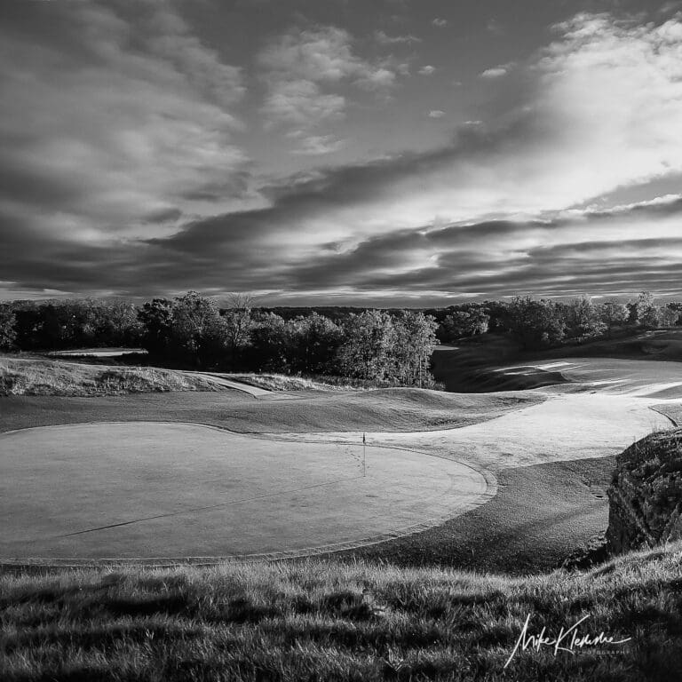 The General at Eagle Ridge Black and White Golf Wall Art | Monochrome Collection
